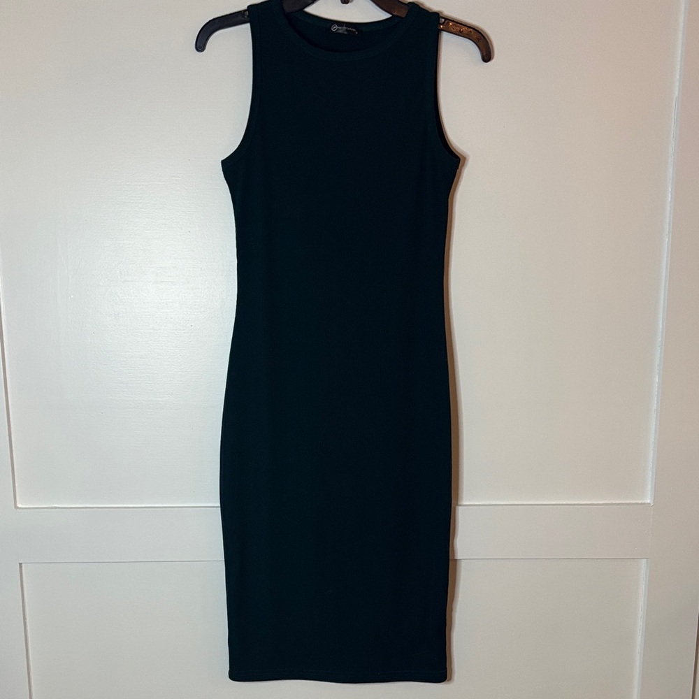 PrettyGarden Elegant ribbed emerald green Sleeveless Dress in size small
